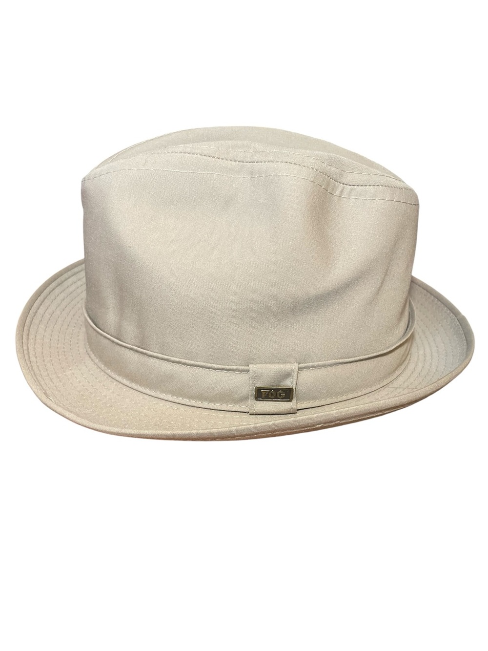 London Fog Men’s Beige Fedora Hat Solid Pattern Size 7 1/4 Classic Style